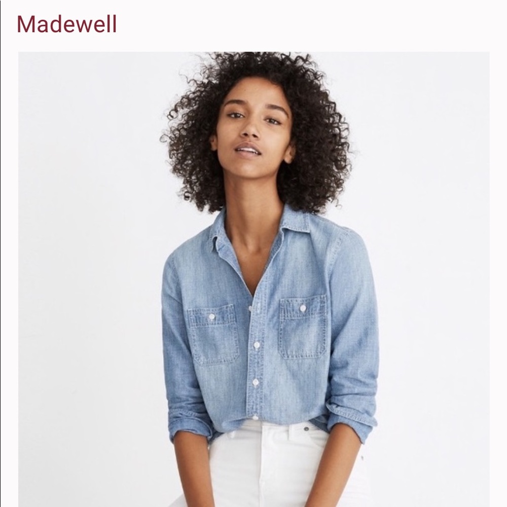 Madewell denim chambray shirt